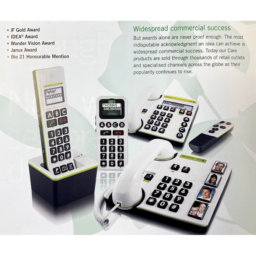 Doro care phones and easy-to-use landline devices with large buttons designed for seniors