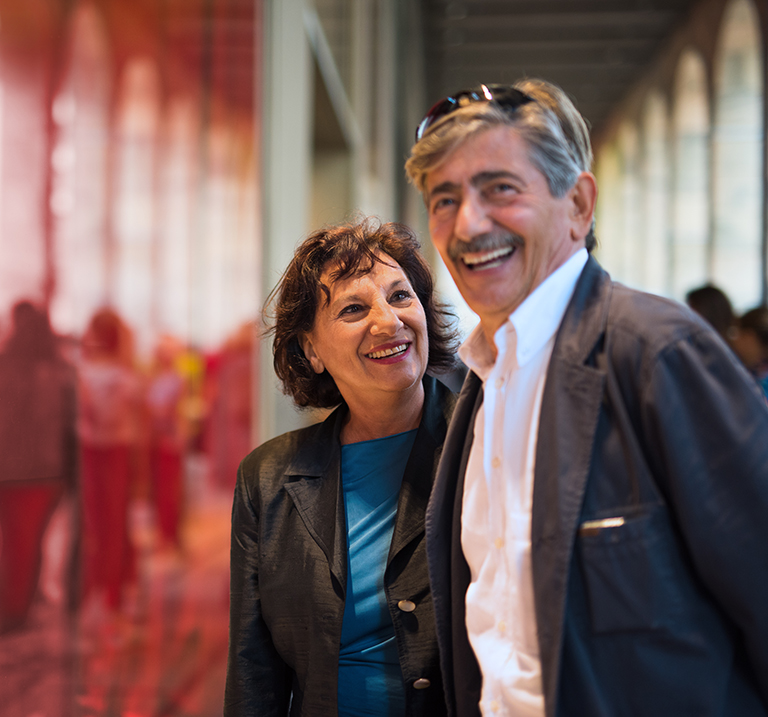 image of woman and man looking happy