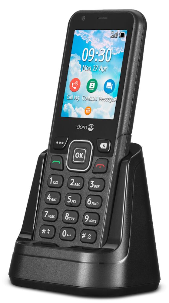 Doro PhoneEasy 100W Senior Landline Telephone, Wireless DECT Black