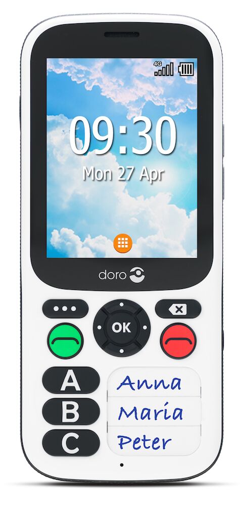 Doro 7080 Teléfono Móvil 4G Dual SIM con Tapa para Mayores con Whatsapp  para Videollamadas, Facebook, Botón de Asistencia con GPS y Base de Carga  [Versión Española] (Gris) : : Electrónica